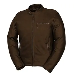 Fieldsheer Deuce Mens Leather Street Racing Motorcycle Jacket 48 Brown