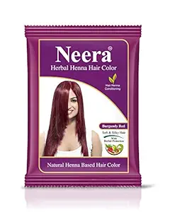 Neera Harbal No Ammonia long lasting Natural Henna Based Hair Color for Men & Women 15g (Pack of 10) (Burgundy Red)