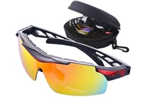 MATT SAGA Bike Cycling Glasses Polarized Sports Sunglasses for Men and Women with Strap Interchangeable Lens,Baseball Tennis Sunglasses Outdoor Protective Eyewear UV Protection Windproof