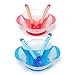 Kungfu Mall Children Kids Learning Eating Bowl Cute Baby Dishes With Suction Cup And Sensing Spoon Set Heat Temperature Sense (Blue)