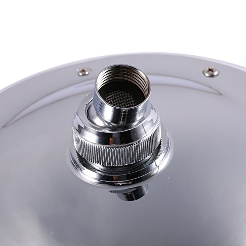 8 Zoll Runde Edelstahl Badzimmer RGB LED Lampe Duschkopf Temperaturfühler Regenduschkopf mit Farbwechsel Wasserfall Regendusche Top Spray - 5