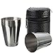 Produktbild Camping Edelstahl Becher - SODIAL (R) 4 Stueck Camping Edelstahl Becher mit PU-Abdeckung Case Kaffee Tee Bier Camping Becher