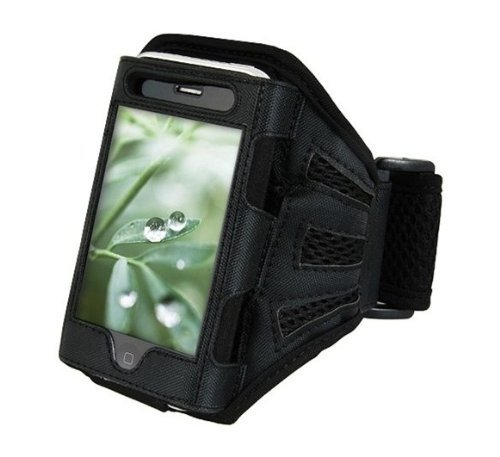 Black iPod Touch 4 Strong ArmBand Case Cover For SPORTS GYM BIKE CYCLE JOGGING, Tie iPod With Your Arm - Enjoy Music - by KING OF FLASH