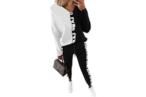 Onsoyours Primavera Tuta da Ginnastica Donna Elegante Tute Felpa con Cappuccio + Pantaloni Set Ragazze Pullover Tops Casual