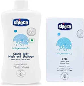 Chicco Baby Moments Shampoo, 500ml and Soap, 2x125g