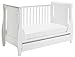 Babymore Stella Sleigh Dropside Cot Bed with Drawer (White)
