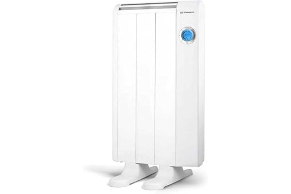 Orbegozo RRE 510, Emisor térmico bajo consumo, 500 W, 3 elementos reales, Aluminio, mando a distancia,funcionamiento programable, botón de desconexión total, pared o pie, color blanco