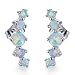 Produktbild OMZBM Sterling Silber Echte Opal Ohrstecker, Simuliert Oder Erstellt Edelstein Teardrop Geschwungenen Ohrstecker Schmuck