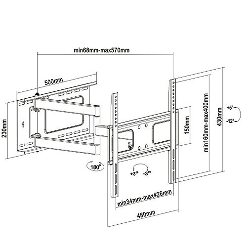 ‚Maclean – mc-601 – Flat Panel LCD LED TV Montage (26 – 50, 40 kg, VESA) - 2