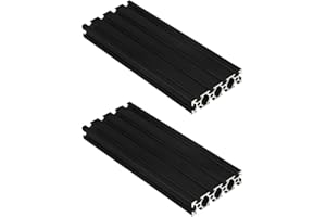 Coavoo AluProfil 2080 Alu Profil 200mm T Typ Schwarz Aluminium Profile 20x80 Europäischer Standard Eloxierte Linearschiene Extrusion 2 Stück, für DIY 3D Drucker und CNC