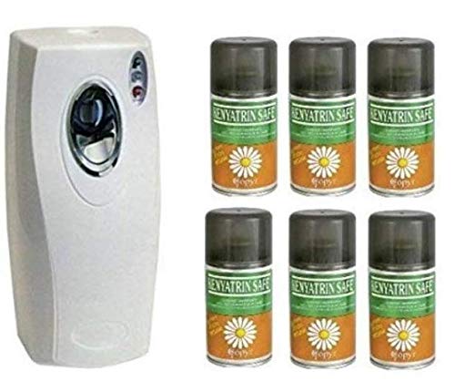 Kit 6 Pz Bomboletta Insetticida Al Piretro Keniatrins Safe 250ml Più Erogatore Automatico Copyrmatic Evolution Mosche e Zanzare