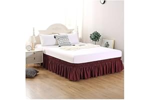AQIGR Gonne da Letto Elasticizzata Balze Mantovana Giroletto Matrimoniali/Una Piazza e Mezzo/Singolo Tre Lati Tessuto Around Bed Wrap con Cinture Regolabili Facile da Pulire
