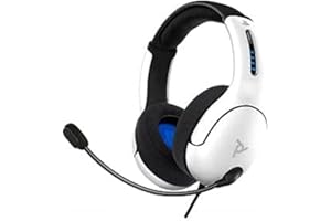 Pdp Gaming Lvl50 Filaire Casque avec Mic pour Playstation, Ps4, Ps5 - Pc, Ipad, Mac, Compatible - Noise Cancelling Microphone, Lightweight, Soft Compourt Over Ear Headphones - Blanc