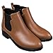 Produktbild Damen Keil-stiefel Stiefeletten Niedrige Ferse Stretch Damen Herbst Beilaufig Im Freien PU Leder Chelsea Stiefel,Brown-EU:35=5.5B(M) US