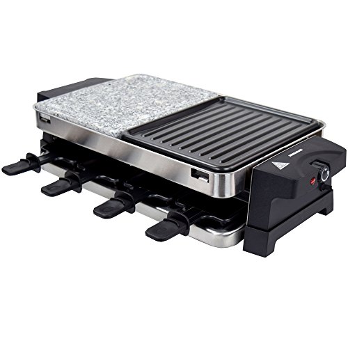 Syntrox Germany Edelstahl Design Raclette Bern mit Grill und Heißer Stein für 8 Personen - 6