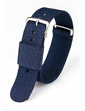 ACE Nylon Premium Uhrenarmband 240x20mm Uhrband mit Edelstahl Dornschließe versch. Farben