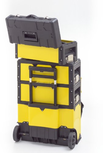 Kunststoff/Metall Trolley 4 Module – 2 x 2 Schubladen – 6 Fächer -gelb - 4