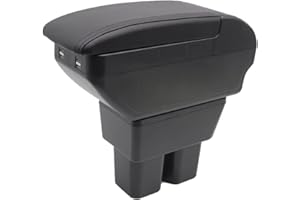 KAERGK Caja de reposabrazos de doble capa para Suzuki Jimny 2019-2023, caja de almacenamiento de consola central con 4 puertos USB, accesorios para reposabrazos, color negro