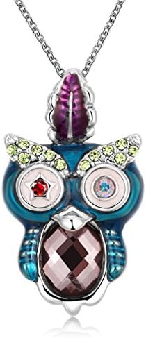 Toymio Austrain Crystals Pendant Necklace Fashion Jewelry for Women Girls (Owl)