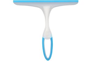 FURLINIC Window Squeegees,Rubber Glass Wiper Blades for Bath, Kitchen and Car-Blue Handle 1P.