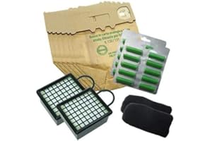Mistericambio - Kit 12 sacchetti folletto Compatibili VK130 - Profumi folletto - filtro folletto hepa 2 pezzi e filtro a carbone aspirapolvere folletto compatibile - Accessori folletto
