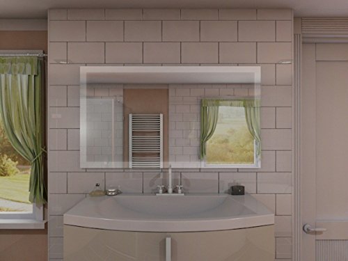 Badspiegel mit Beleuchtung New York M303L4: Design Spiegel für Badezimmer, beleuchtet mit LED-Licht, modern, groß, ohne Rahmen, rahmenlos – Kosmetik-Spiegel Toiletten-Spiegel Bad Spiegel Wand-Spiegel mit Beleuchtung - 4