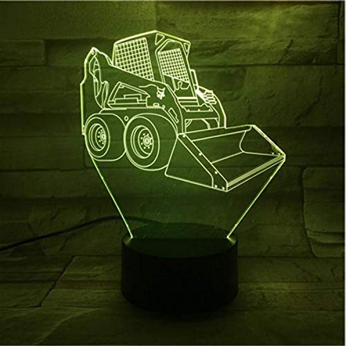 Preisvergleich Produktbild Optische Täuschungslampe Bunte Nachtlicht-Fernsteuerungsnote 3D Der Nachtlicht-Planierraupe 3D Führte Die Geführte Acrylvision