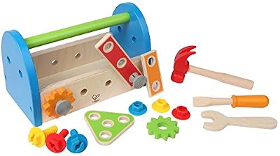 Hape - E3001 - Jeu d'Imitation Bricolage en Bois - Boîte à Outils
