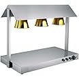 Shoppers Hub PNQ 865W Electric SS Triple Headed Food Lamp Warmer with Top and Bottom Heating for Ideal Heavy Duty Use in Commercial Culinary Places. (Colour: Gold)