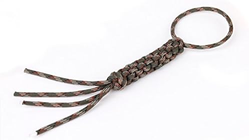 Nalmatoionme Outdoor Woodland Camo Weave Knife Lanyard Key Chain Umbrella Rope