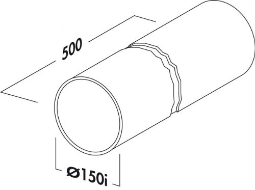 Naber Rohr 150 Rundrohr, lose, 500 mm lang, weiß - 2