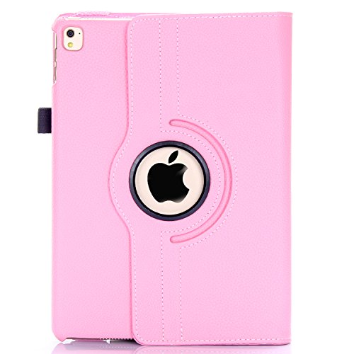 iPad Air 2 Hülle, RC iPad Air 2 / iPad 6 360 drehende Smart Hülle PU Leder Abdeckung Gehäusedeckel für Apple iPad Air 2 Sleep / Wake (Baby Rosa) - 3