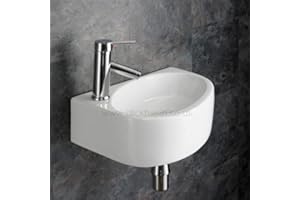 Clickbasin Rectangle White Cloakroom Sink Left 420mm x 250mm BALSAMO