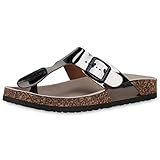 fiat 500 pompei grau metallic lackstift  SCARPE VITA Damen Sandalen Zehentrenner Metallic Schuhe Flats Zehenspreizer Pantoletten Strandschuhe Lack Sommerschuhe 181036 Grau Metallic 38