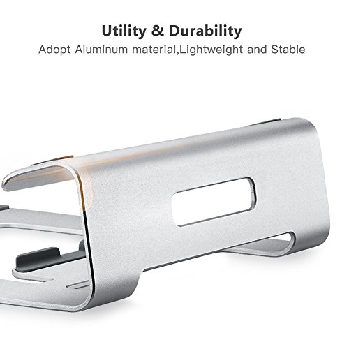 Cookey Laptop/PC Ständer Aluminium Ständer Unterstützt zu 9-17in Laptop / Tablet / Handys für Macbook Air Macbook Pro iPad Pro Surface Pro, PC Laptop Notebook und Handys (Silber) - 2