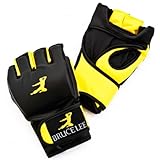 Bruce Lee Signature MMA Grappling Gloves Synthetic Leather - Yellow / Black