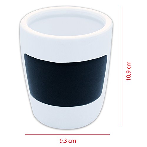 3 x Kräutertopf ca. Ø 9,5 x 11 cm aus weißem Keramik zum Beschriften - 2