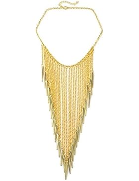 SiAura Material ® - 1x Halskette Statementkette Spikes, Goldfarben, Länge 40 cm