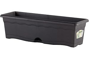 Plastiken Terra – Jardinière Plat intégré 60x20x17 cm Gris