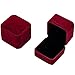 Produktbild KingNew Samt Verlobungsring Hochzeit Ohrring Ring Anhänger Jewelry Display Chic Karton Geschenk (Dark Red)
