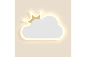 niuniaj Applique da Parete Interno 14W 1550LM Lampada da Parete Interno a Forma di Nuvola,Bianco Caldo Bianco Neutro Bianco Freddo Tricolore, Applique Cameretta Bambina/Bambino (Bianco