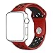 Produktbild Ontube für Apple Watch Armband Nike + Serie 1/2, (Nicht Fit iWatch 38mm) Weiche Silikon Sport Armband Ersatzband für iwatch Uhrenarmband M/L Größe 42mm Rot/Schwarz