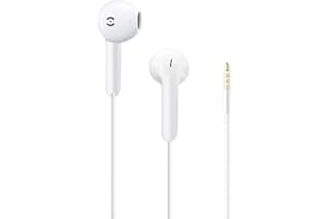 Przewodowe Słuchawki Douszne MAS CARNEY WH9 z Mikrofonem, Kompatybilne z Samsung Huawei Vivo Oppo Mi Redmi, Białe (biały)