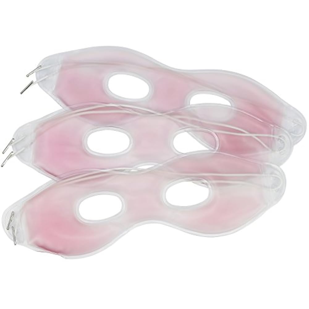 com-four® 3X Gel-Augenmaske für Warm- und Kalt-Anwendungen, Wellness-Maske zum Entspannen oder Beleben Ihrer Augen, 24 x 7 cm (03 Stück - Gelmaske)