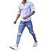 Produktbild Denim Jeanshose Herren Jeans Slim Fit Stretch Skinny Cargohose Denim Hose Fitnesshose Trainingshose Jogger Stretch Fitness Hose Sweat-Shorts kurze Hose Jogginghose Slim Fit Used Design Model Laufhose Pants Chinohose Sweatpant Männer Loose Hose Fitness Hose Freizeithose Regular fit Stoffhose Denim Jeans Stretch Used Look Skinny Jeans Pant LMMVP (M, Blau)