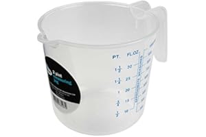 Chef Aid 1 Litre Plastic Measuring Jug, BPA-Free, Dishwasher Safe, Transparent Liquid Measuring Cup with Easy-Read Markings, Ideal for Cooking, Baking, and Food Preparation