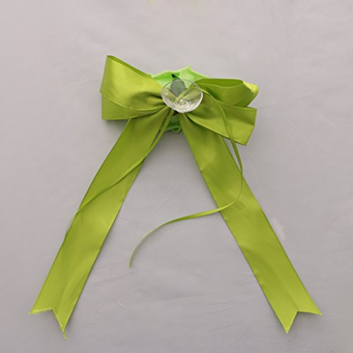 MagiDeal Hochzeit Auto Dekoration Kits 5 Meter Bänder & 6 Große Antennenschleifen – Grün, 25 cm - 6
