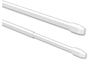 INTERDECO Vitragestangen/ausziehbare Scheibenstange Weiß (2 Stück), 80-140 cm