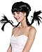 Produktbild WIG ME UP - DDH-T8175-P103 Perücke Damenperücke Karneval Halloween Freche Göre Lolita steife geflochtene Zöpfe schwarz Pony