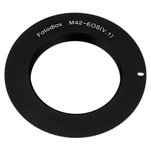 Fotodiox Lens Mount Adapter, Black M42 (42mm x1 thread Mount) Lens to Canon EOS DSLR Adapter, fits Canon EOS 1d,1ds,Mark II, III, IV, 5D, MarK II, 7D, 10D, 20D, 30D, 40D, 50D, 60D, Digital Rebel xt, xti, xs, xsi, t1i, t2i, 300D, 350D, 400D, 450D, 500D, 550D, 1000D